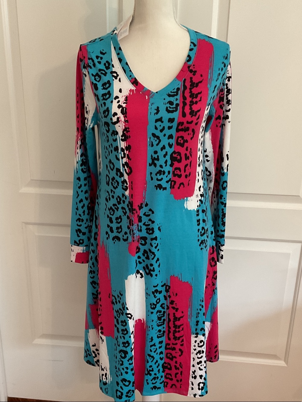 LuLaRoe Emily V-Neck Long Sleeve Dress